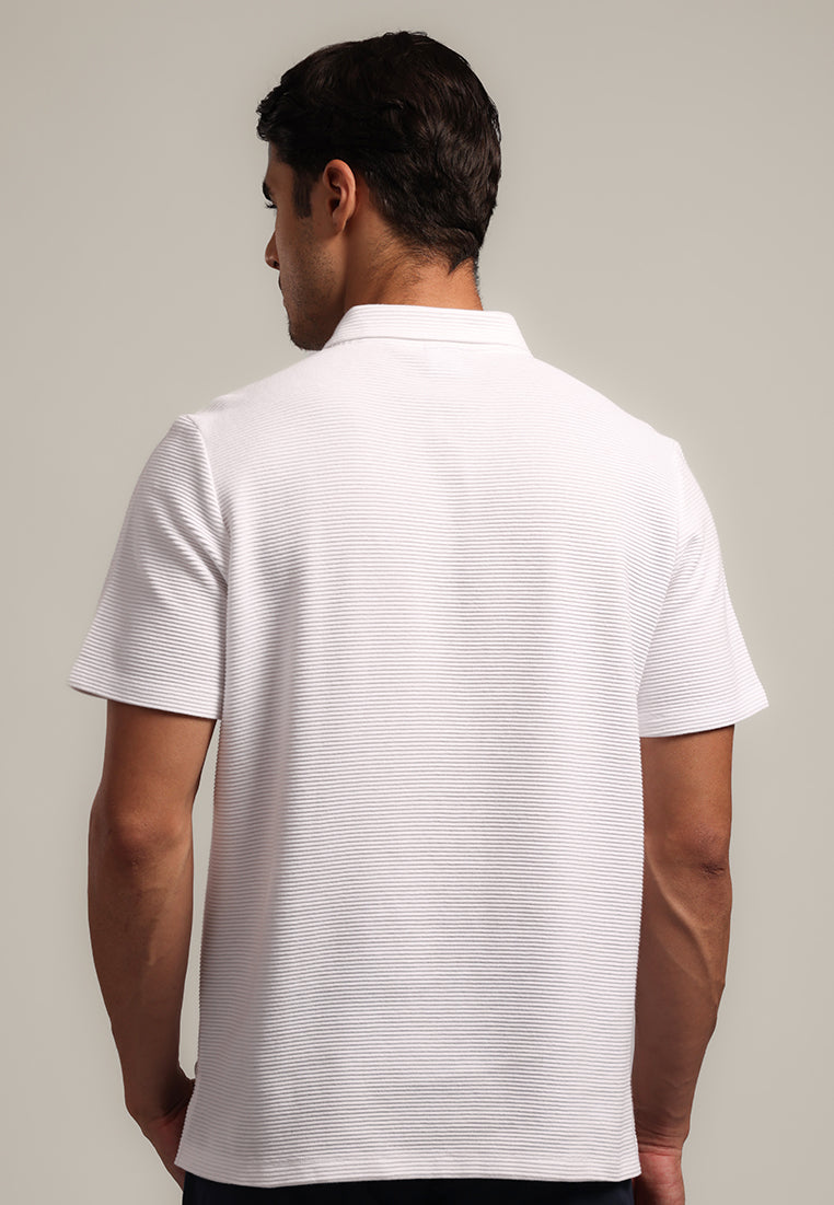 MOC - Kaos Polo Pria Lengan Pendek Holland - White