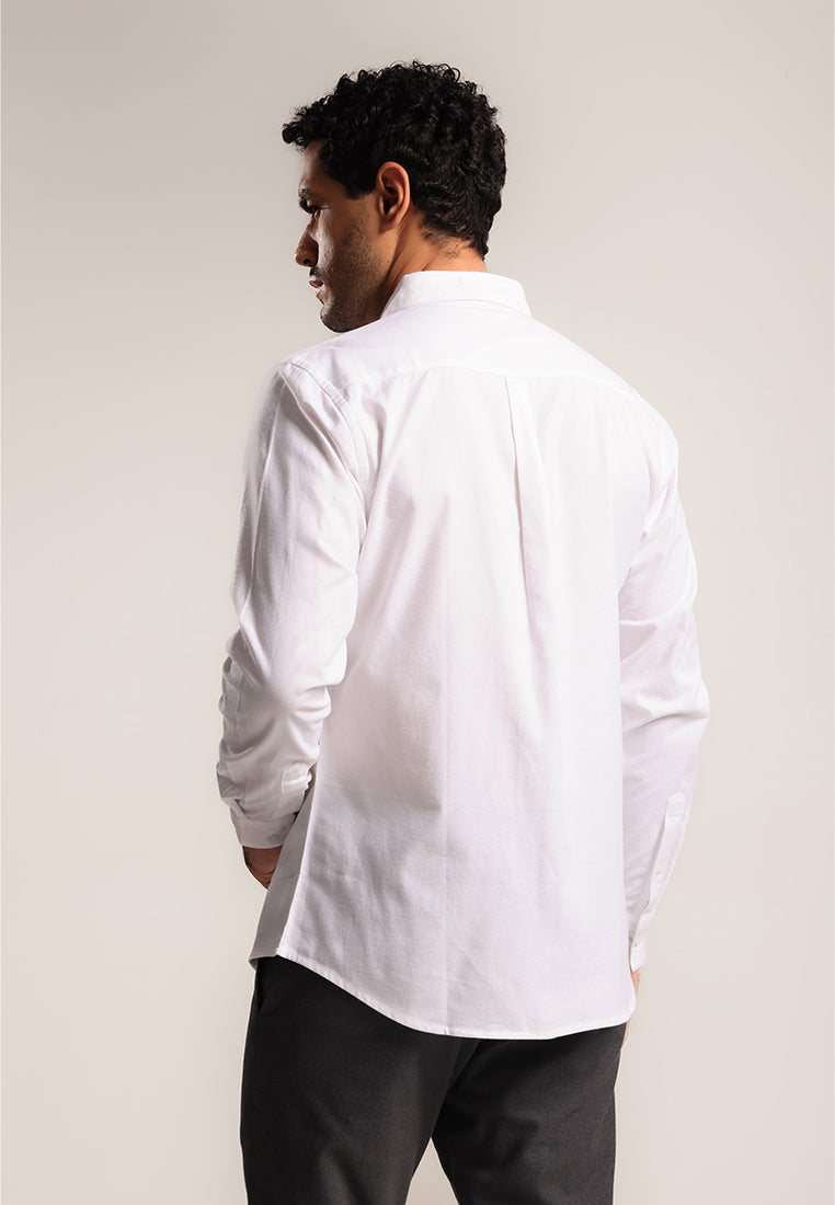 MOC - Kemeja Polos Pria Lengan Panjang Renton - White