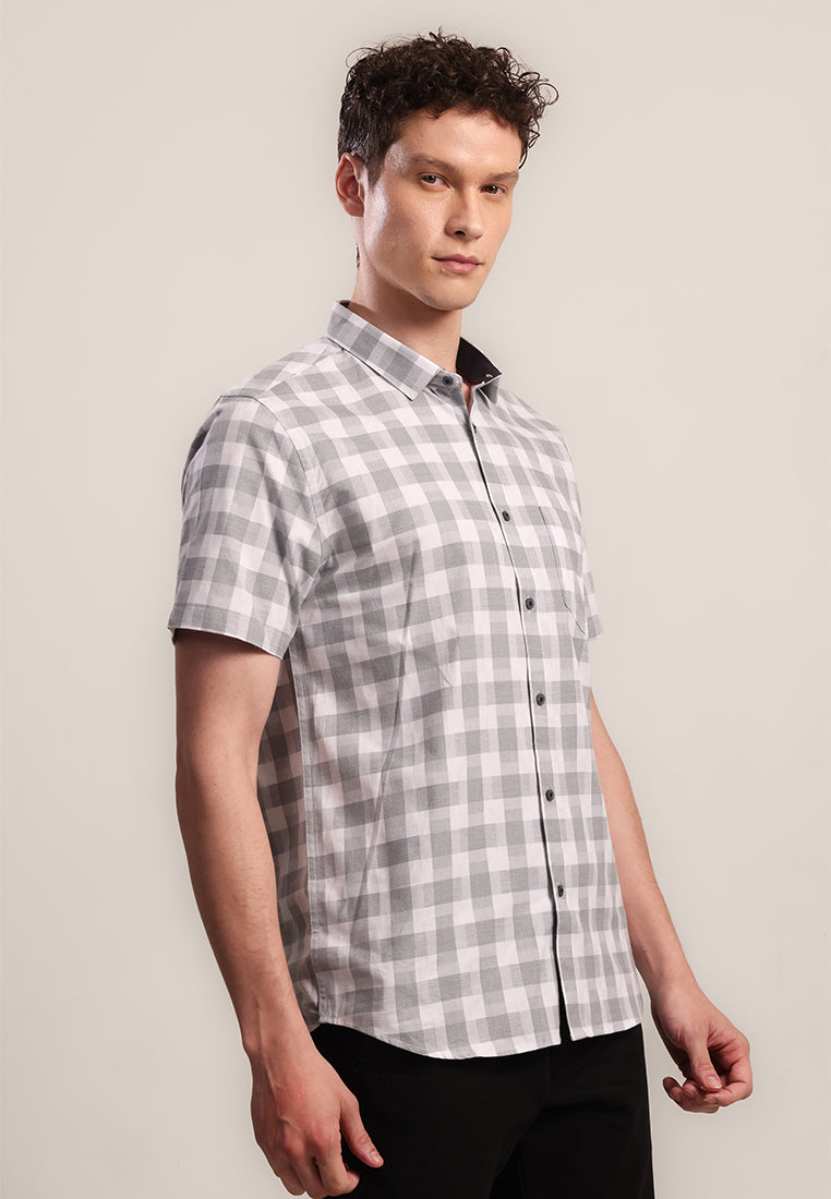 MOC Kemeja Lengan Pendek Pria Gerard - Grey