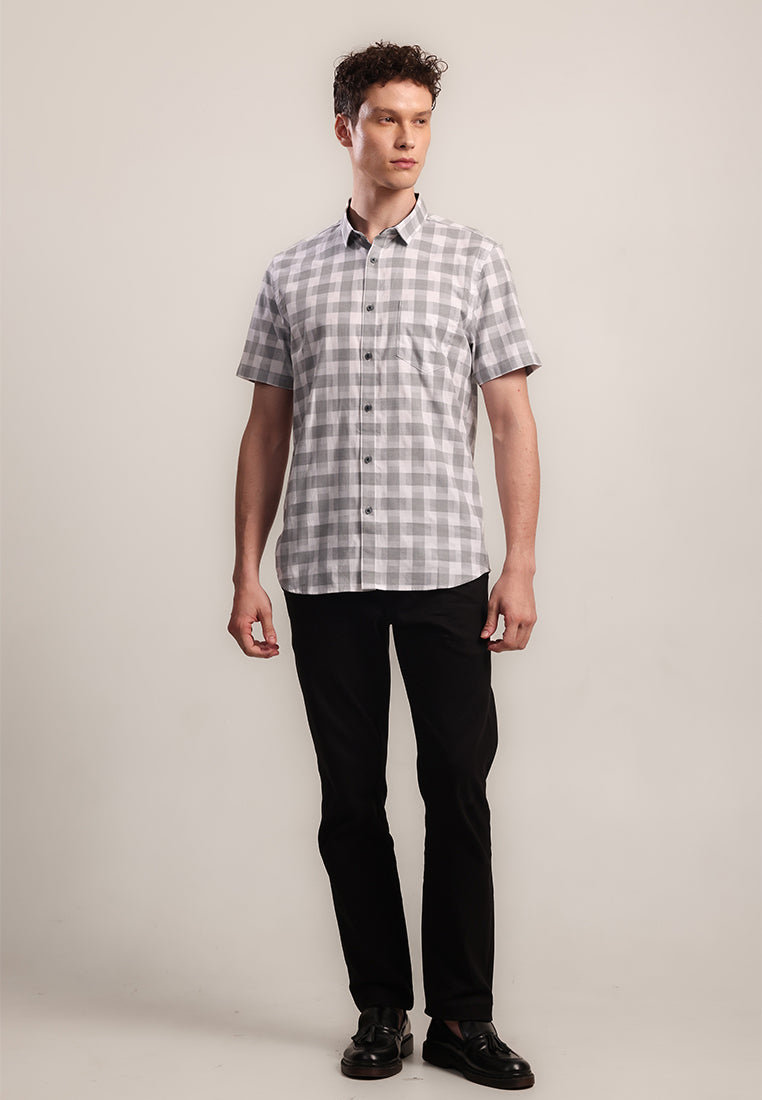 MOC Kemeja Lengan Pendek Pria Gerard - Grey