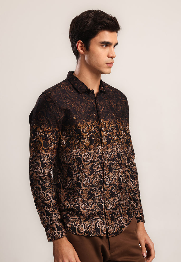 MOC Kemeja Lengan Panjang Pria MUNCHY 2 -BROWN