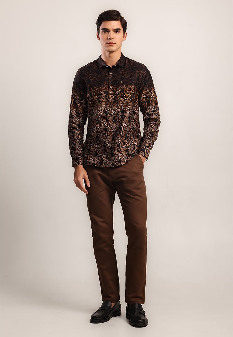 MOC Kemeja Lengan Panjang Pria MUNCHY 2 -BROWN