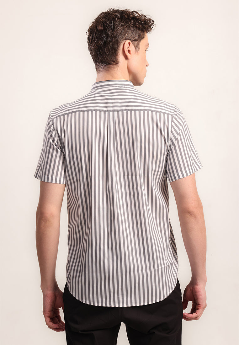 MOC - Kemeja Shanghai Lengan Pendek Pria Rashid - Grey