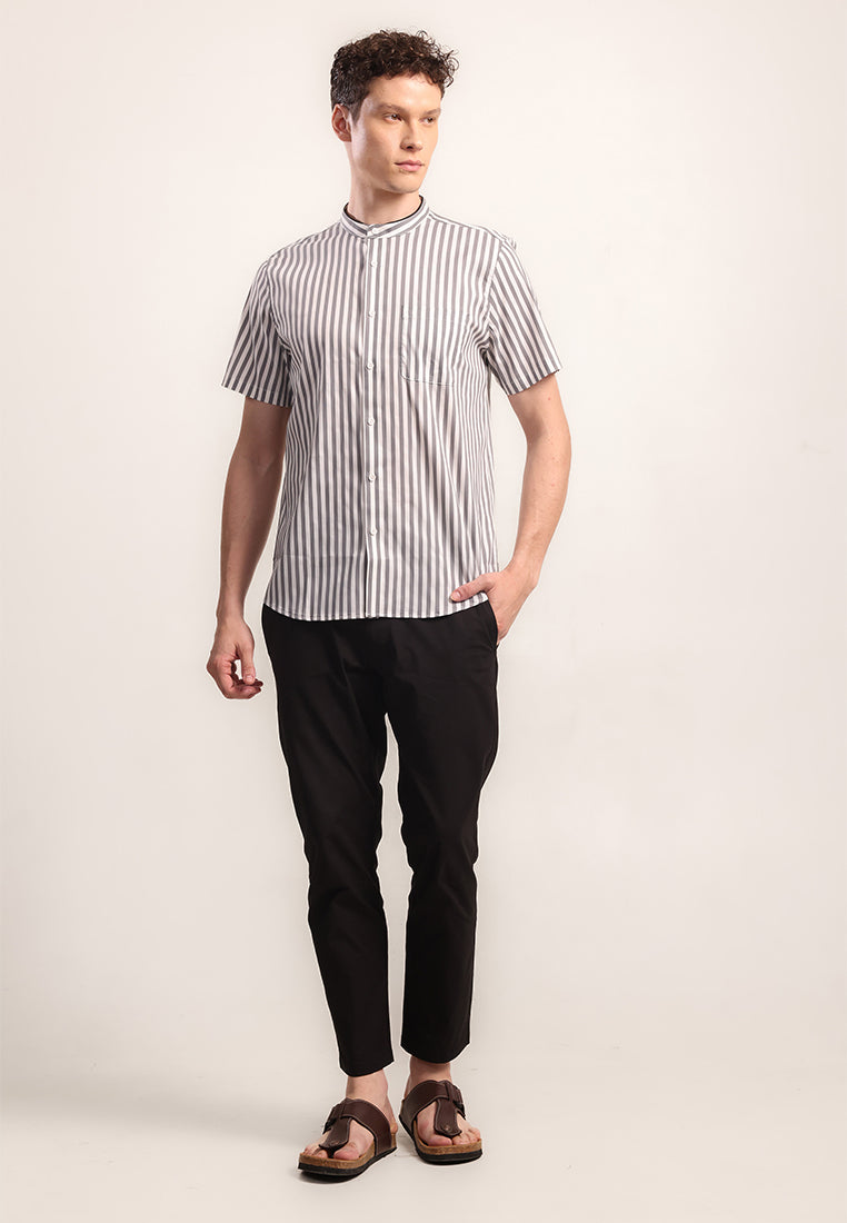 MOC - Kemeja Shanghai Lengan Pendek Pria Rashid - Grey