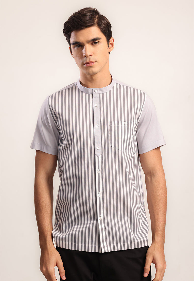 MOC - Kemeja Shanghai Lengan Panjang Pria Zayyan - Grey