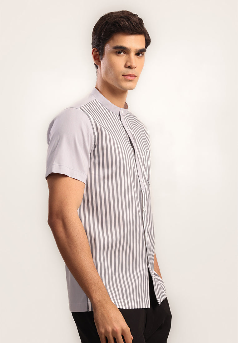 MOC - Kemeja Shanghai Lengan Panjang Pria Zayyan - Grey