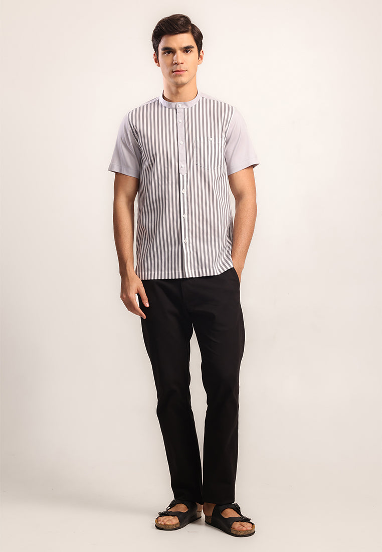 MOC - Kemeja Shanghai Lengan Panjang Pria Zayyan - Grey