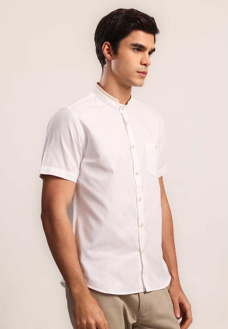 MOC Kemeja Shanghai Lengan Pendek Pria Toro B - White