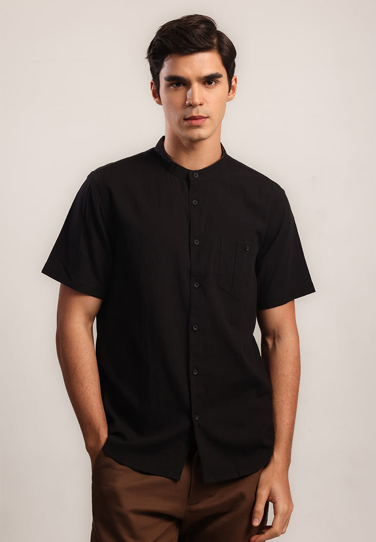 MOC Kemeja Lengan Pendek Pria ASFA - BLACK
