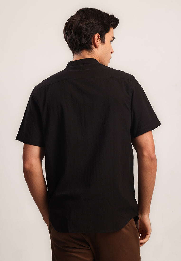 MOC Kemeja Lengan Pendek Pria ASFA - BLACK