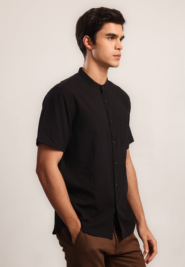 MOC Kemeja Lengan Pendek Pria ASFA - BLACK