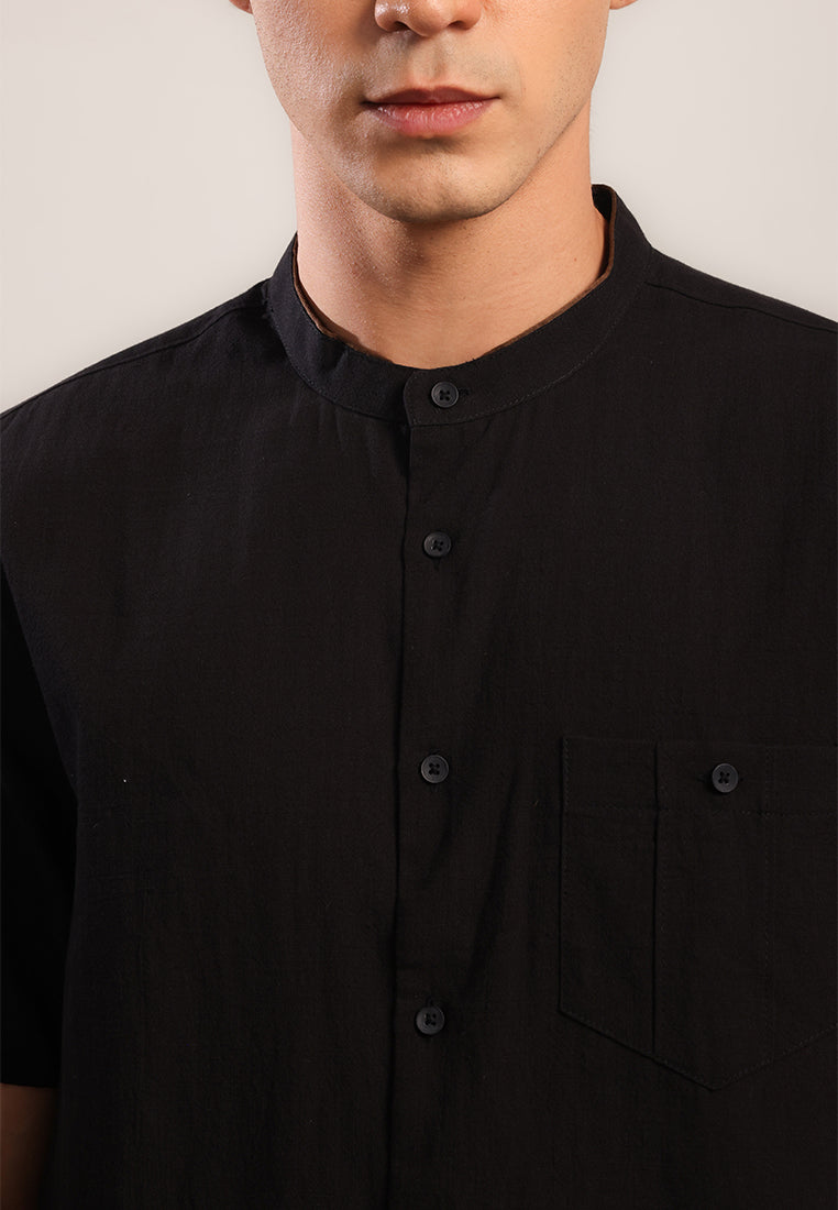 MOC Kemeja Lengan Pendek Pria ASFA - BLACK