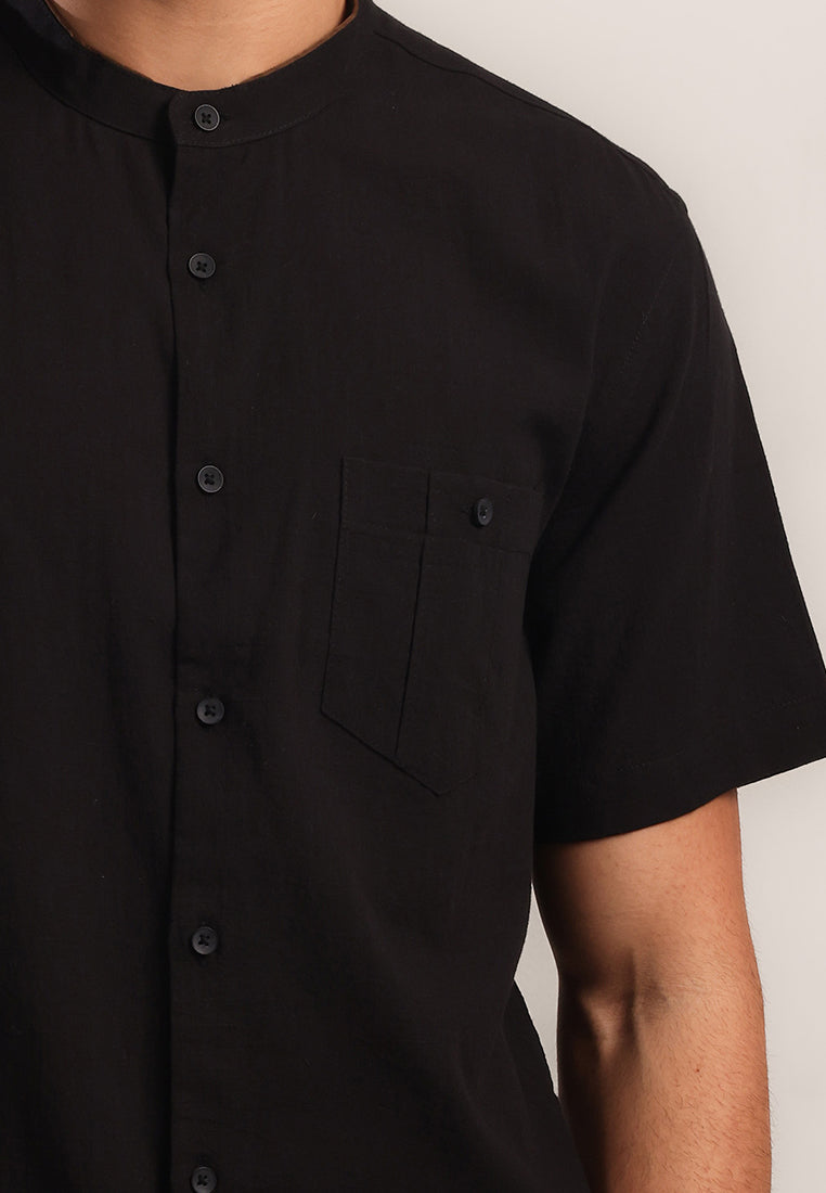 MOC Kemeja Lengan Pendek Pria ASFA - BLACK