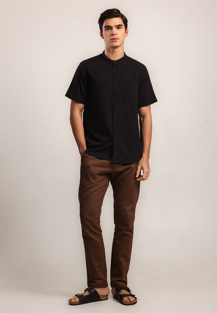 MOC Kemeja Lengan Pendek Pria ASFA - BLACK