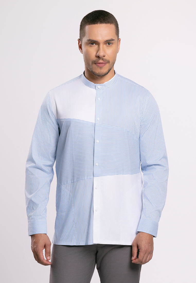 MOC - Kemeja Shanghai Lengan Panjang Pria Sadam - Light Blue