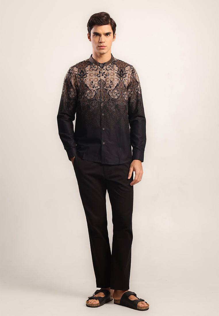 MOC Kemeja Batik Shangai Lengan Panjang Pria RAGNAR-BLACK