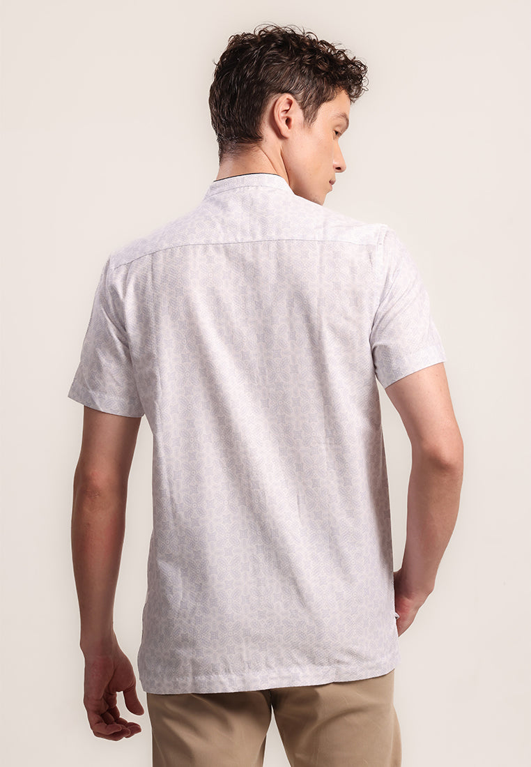 MOC Kemeja Batik Shanghai Lengan Pendek Pria ROLLO-WHITE