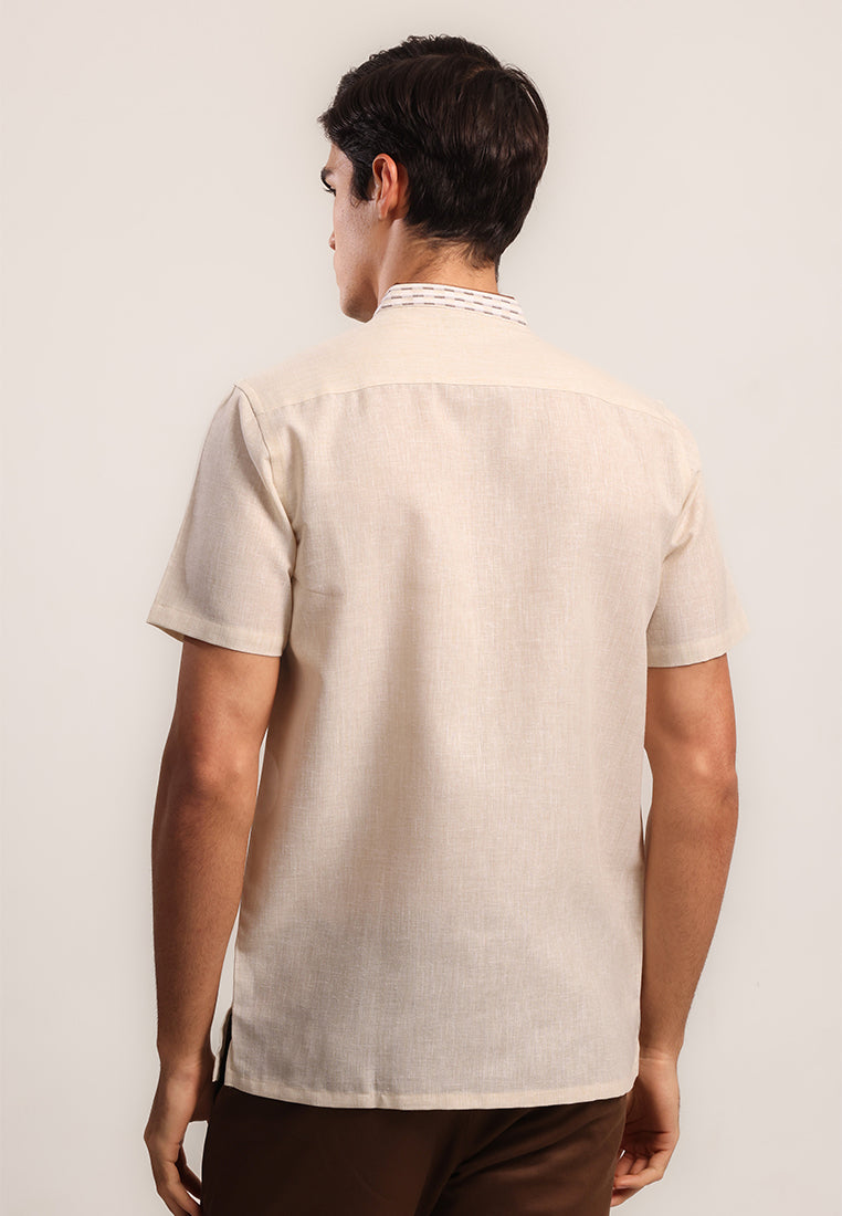 MOC Kemeja Koko Lengan Pendek Pria TATUM - KHAKI