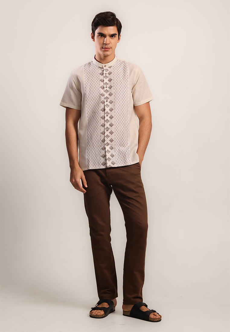 MOC Kemeja Koko Lengan Pendek Pria TATUM - KHAKI