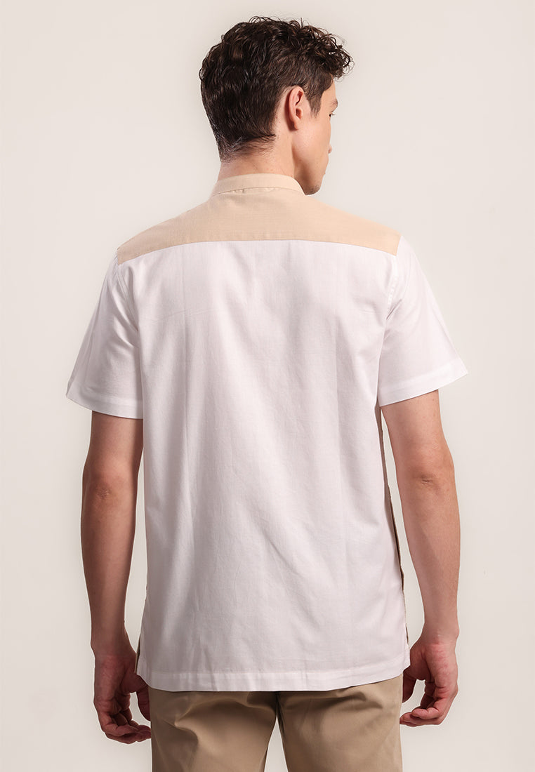 MOC Kemeja Shanghai Lengan Pendek Pria Salman - Brown