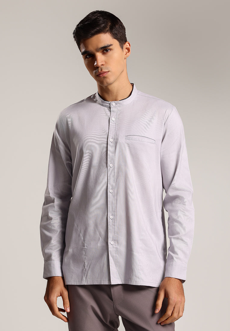 MOC - Kemeja Shanghai Lengan Panjang Pria Rizky - Grey