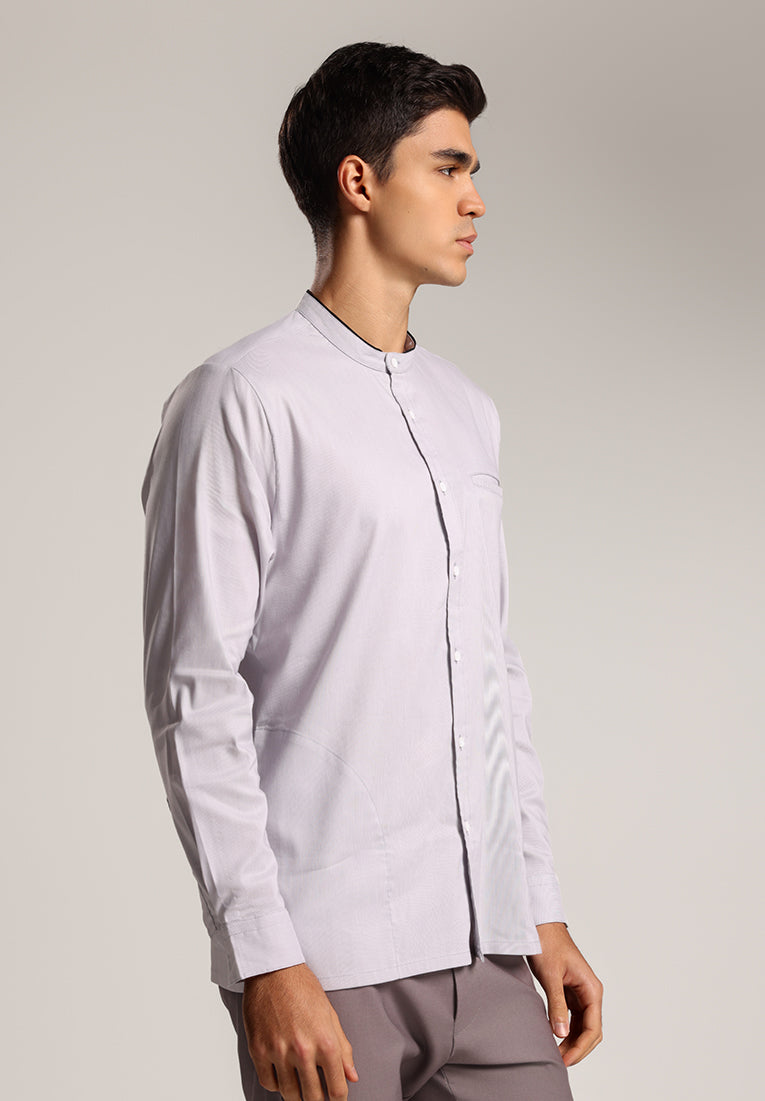 MOC - Kemeja Shanghai Lengan Panjang Pria Rizky - Grey