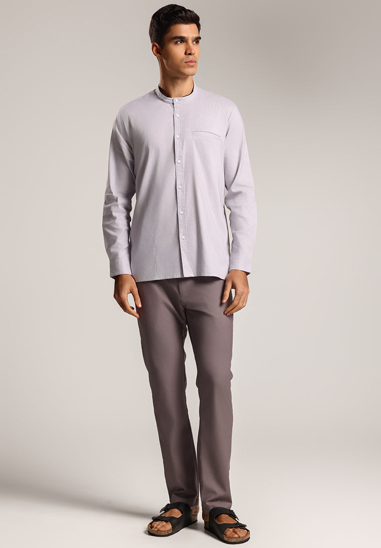 MOC - Kemeja Shanghai Lengan Panjang Pria Rizky - Grey