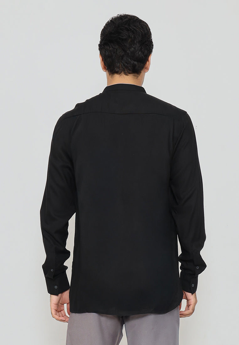 MOC - Kemeja Shanghai Lengan Panjang Pria Ruby - Black