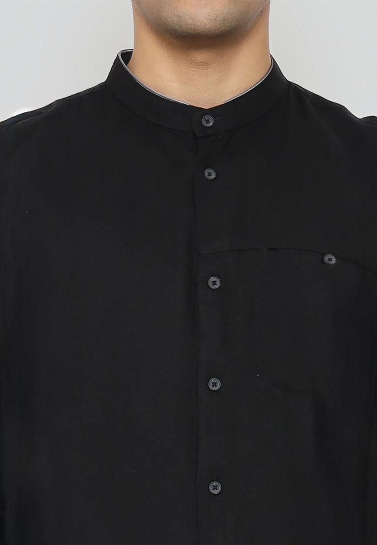 MOC - Kemeja Shanghai Lengan Panjang Pria Ruby - Black