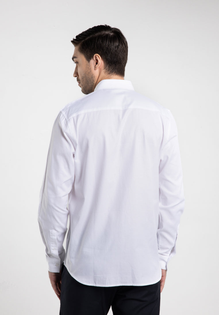 MOC - Kemeja Polos Pria Lengan Panjang Nicola - White
