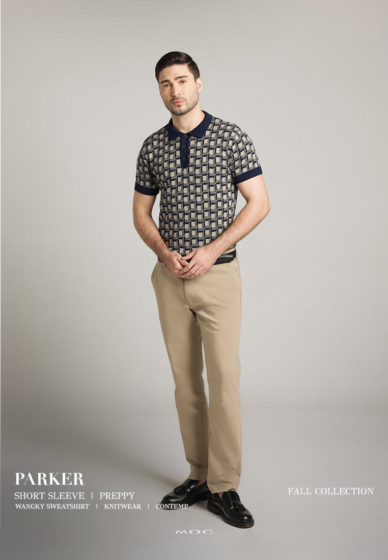 MOC - Kaos Polo Pria Lengan Pendek Parker - Navy
