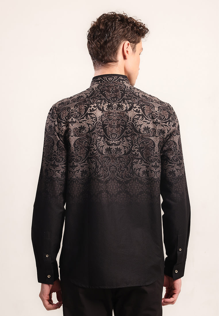 MOC - Kemeja Shanghai Lengan Panjang Pria Akmal - Black
