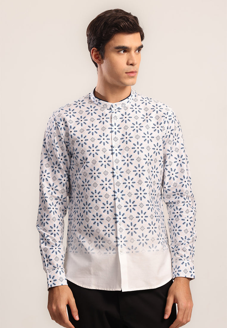 MOC Kemeja Shanghai Lengan Panjang Pria Azam - Blue