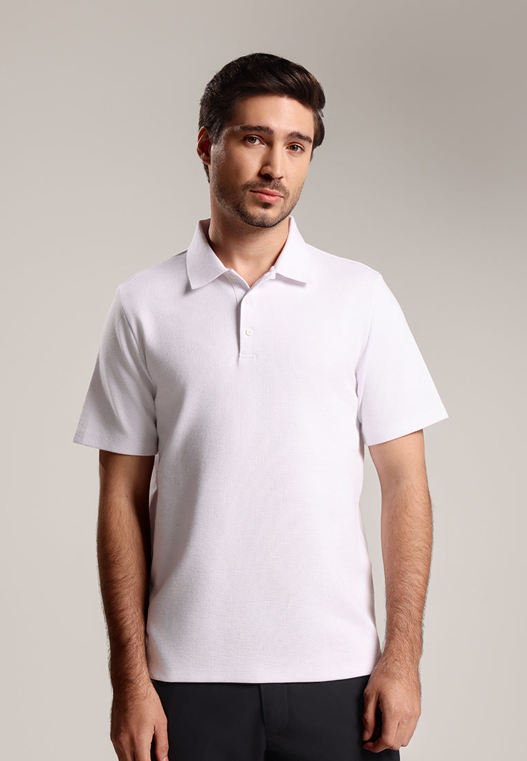 MOC - Kaos Polo Pria Lengan Pendek Byrne - White