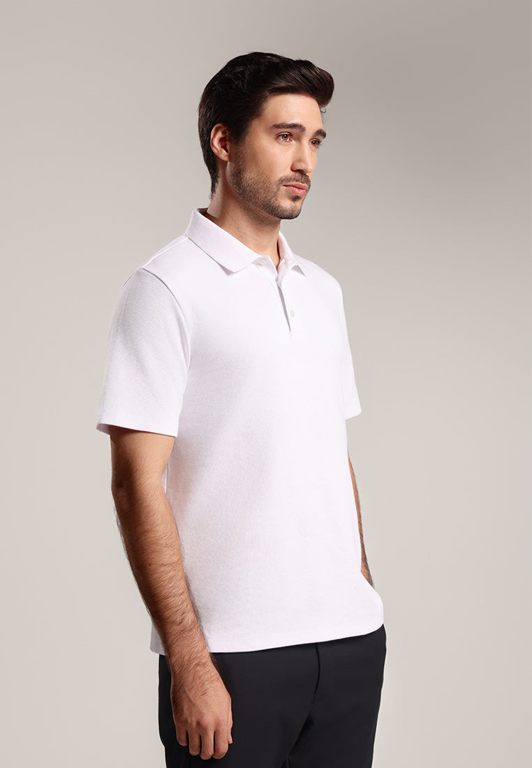 MOC - Kaos Polo Pria Lengan Pendek Byrne - White
