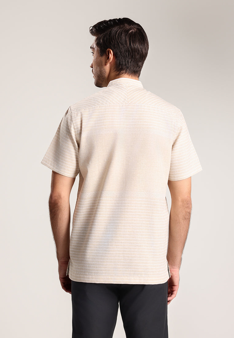 Men's Top Kemeja Koko Lengan Pendek Pria Brunoz - Khaki