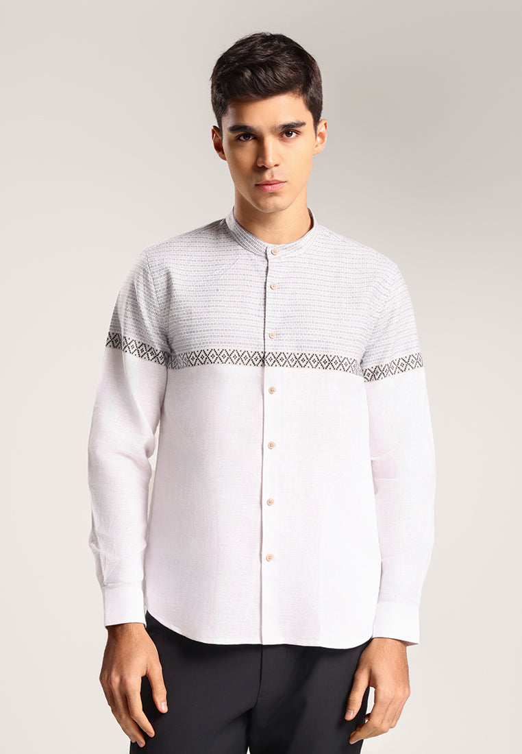 Men's Top Kemeja Koko Lengan Panjang Pria Chafiq - White