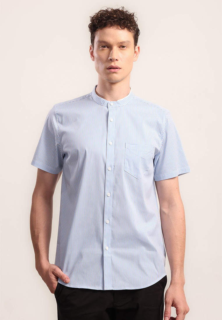 MOC - Kemeja Shanghai Lengan Pendek Pria Abid - Light Blue