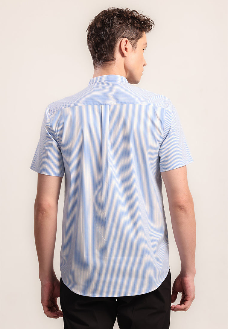 MOC - Kemeja Shanghai Lengan Pendek Pria Abid - Light Blue