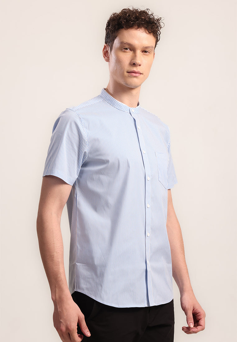 MOC - Kemeja Shanghai Lengan Pendek Pria Abid - Light Blue