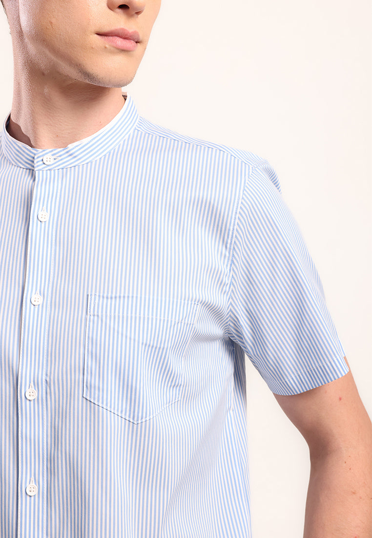 MOC - Kemeja Shanghai Lengan Pendek Pria Abid - Light Blue