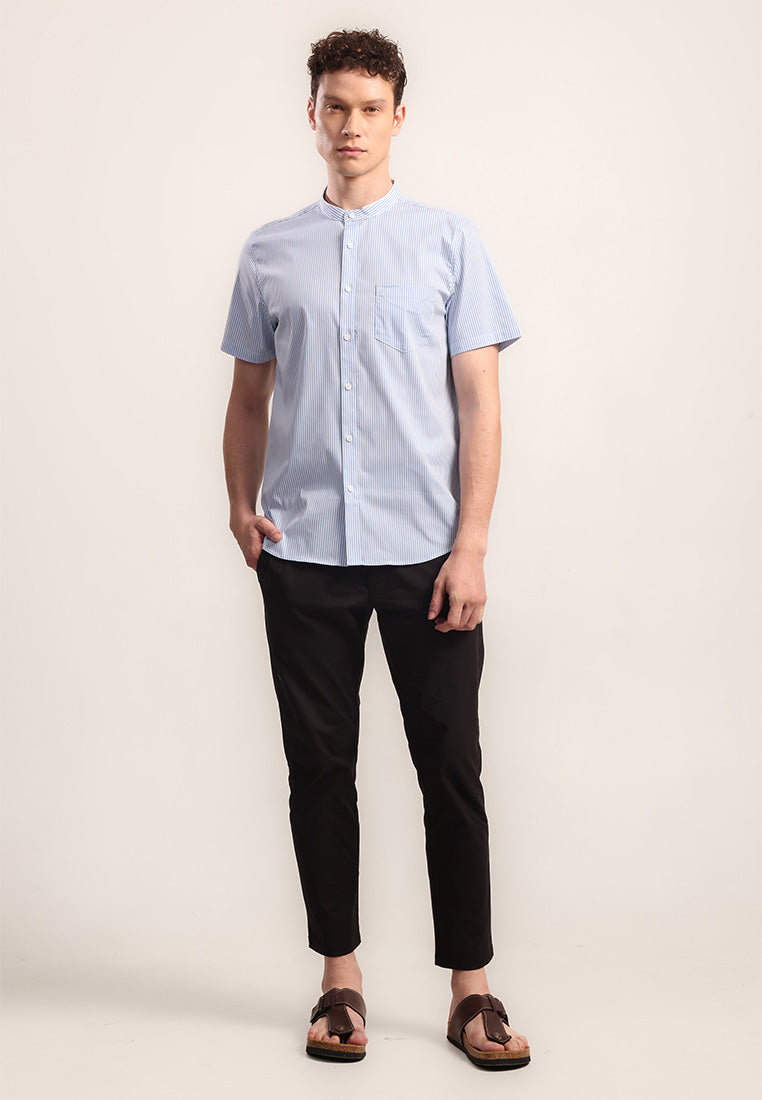MOC - Kemeja Shanghai Lengan Pendek Pria Abid - Light Blue