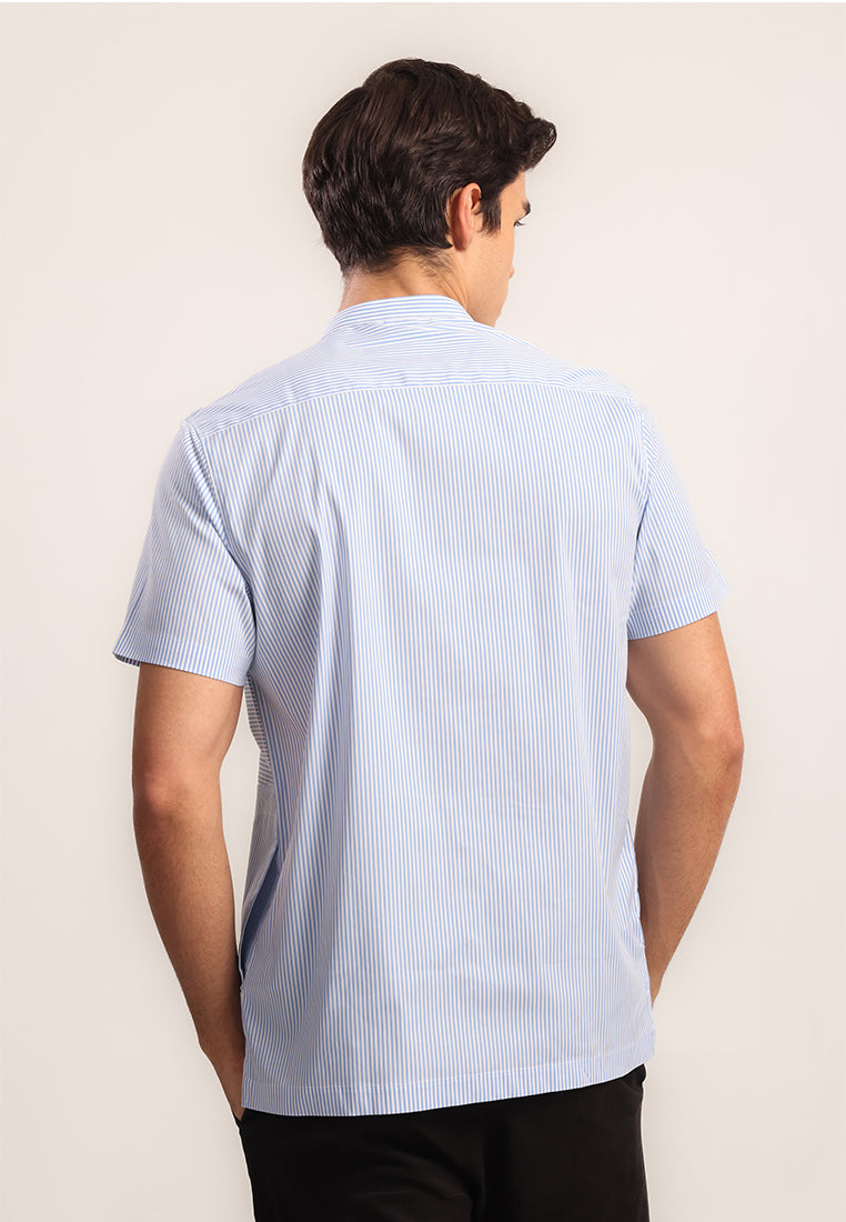 MOC - Kemeja Shanghai Lengan Pendek Pria Malik - Light Blue