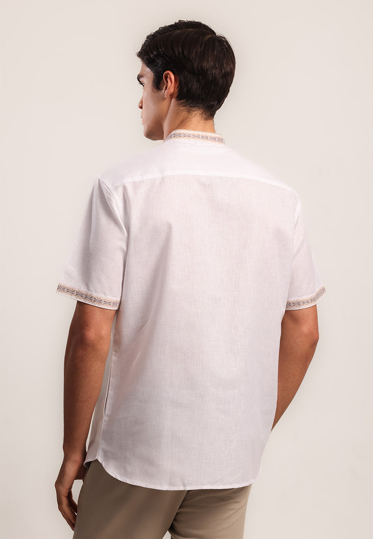 MOC Kemeja Koko Lengan Pendek Pria Ubay - White