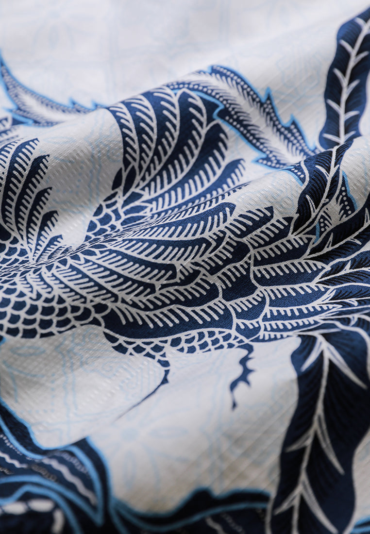 MOC - Kemeja Batik Pria Lengan Pendek Brawijaya - Blue