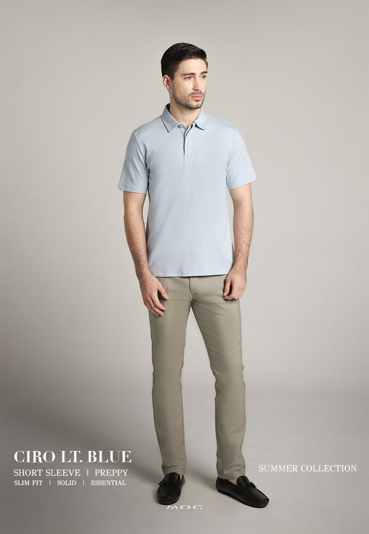 MOC - Kaos Polo Pria Lengan Pendek Ciro - Light Blue