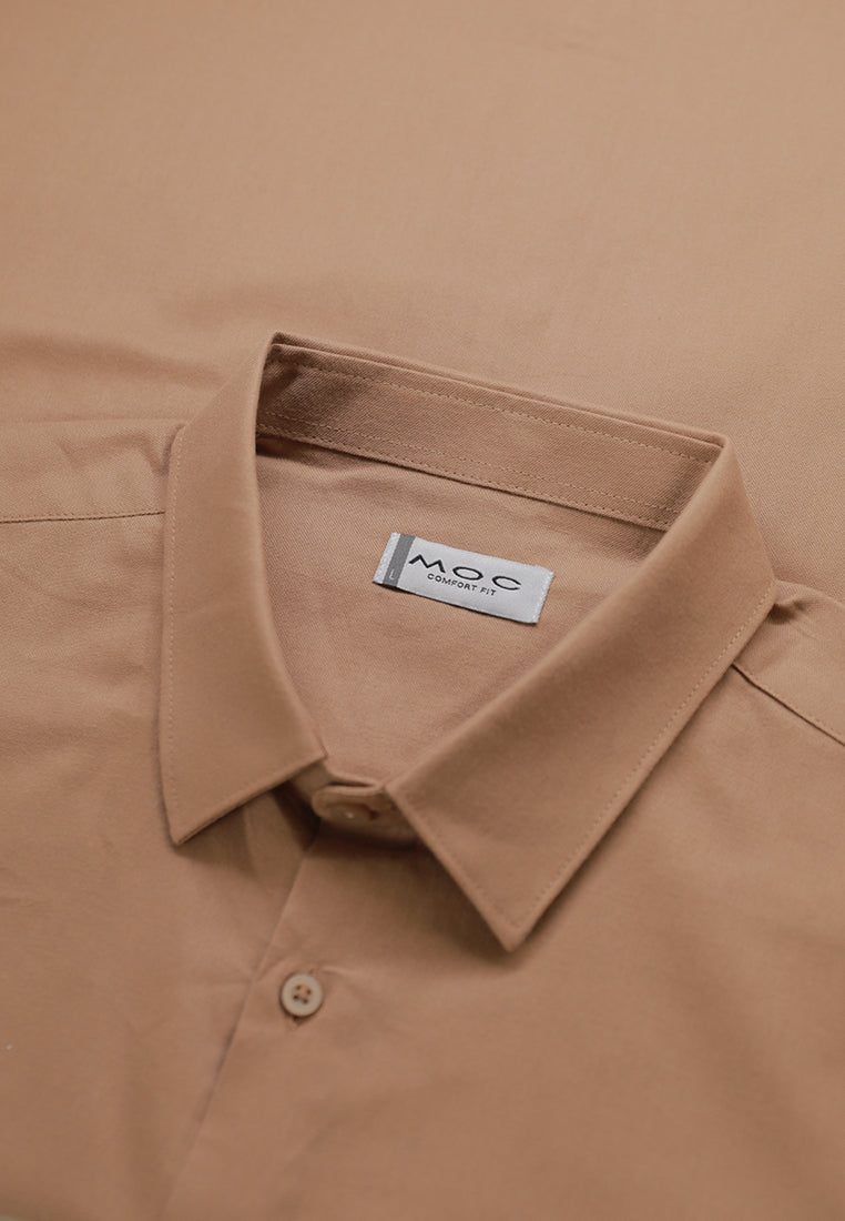 MOC Kemeja Lengan Pendek Pria Ehno - Light Brown