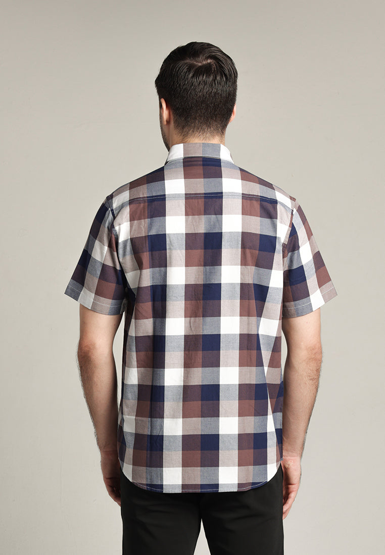 MOC Kemeja Lengan Pendek Pria Fonzo - Dark Brown