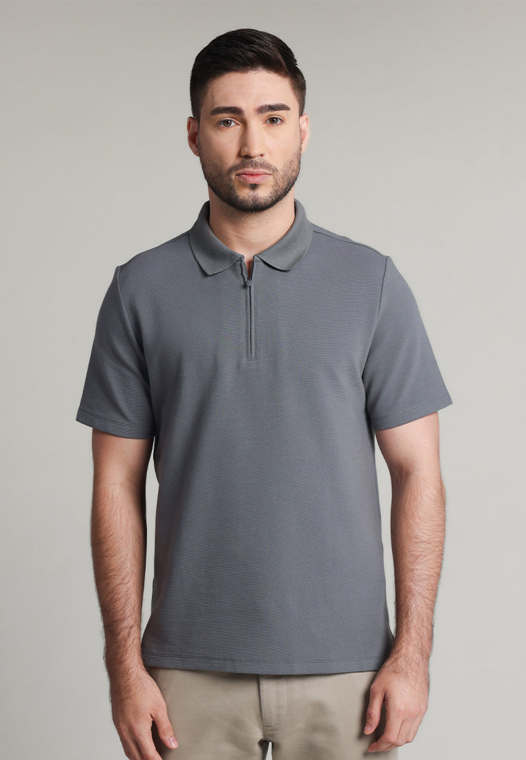 MOC - Kaos Polo Pria Lengan Pendek Davidde - Grey