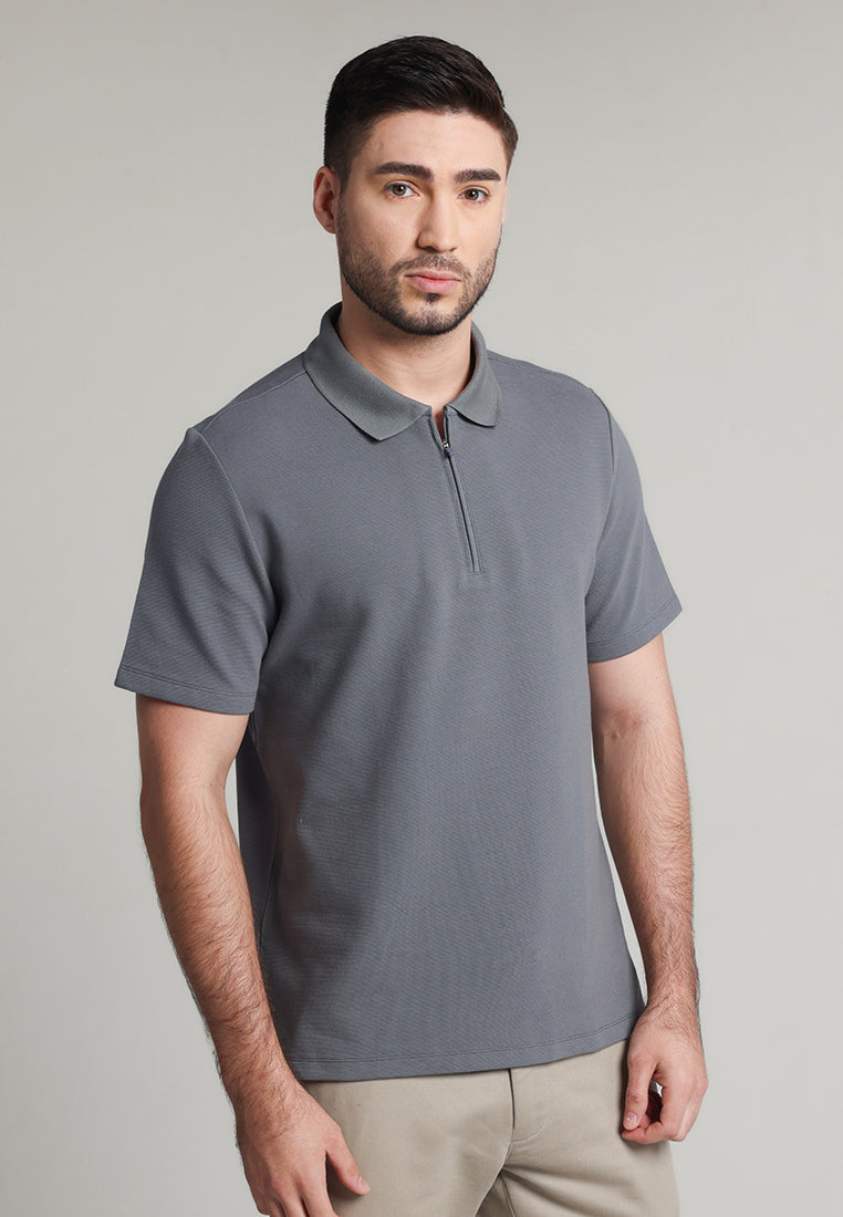 MOC - Kaos Polo Pria Lengan Pendek Davidde - Grey